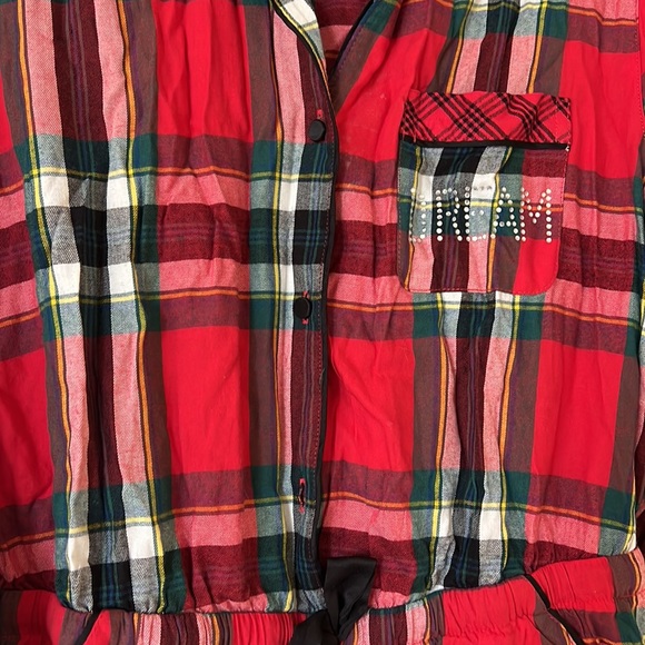 Victorias Secret red plaid pajama onesie - Picture 3 of 6